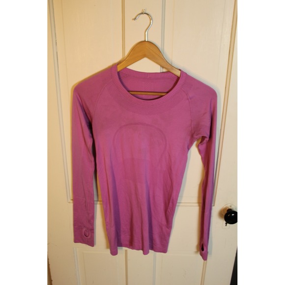 Lululemon Swiftly Tech Long Sleeve Shirt Size 4 Raspberry Running Top - Picture 1 of 4